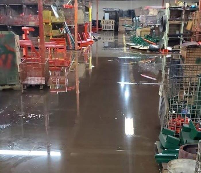 Flooded commercial business