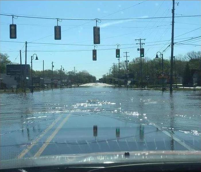 Flooded road.